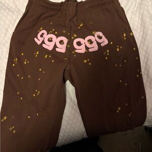 Brown sp5der Sweatpants